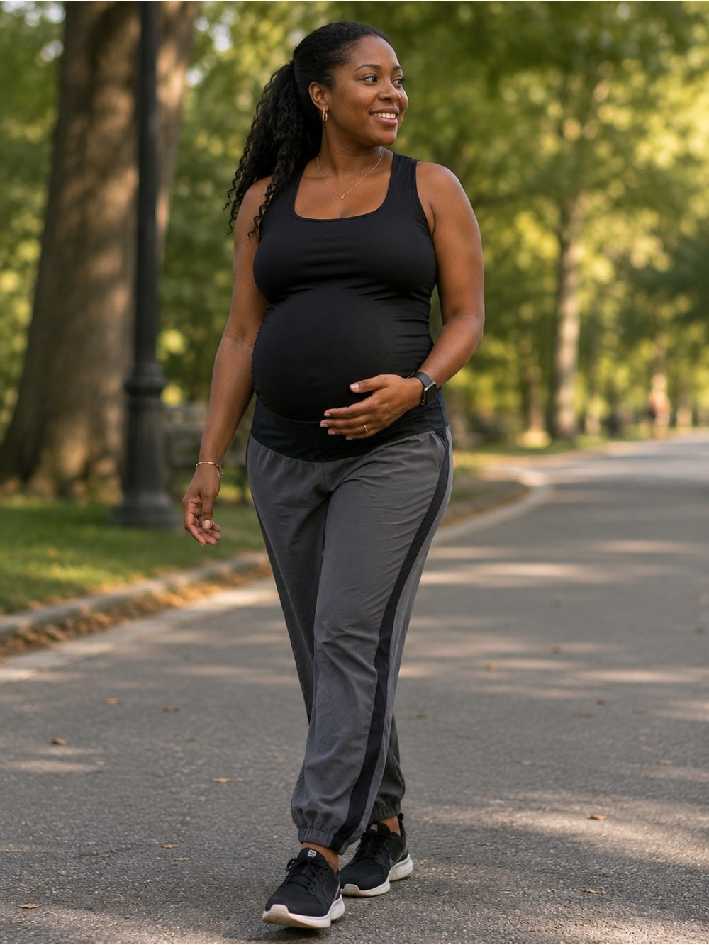 Isabel Maternity by Ingrid & Isabel Charcoal Gray Joggers with Black Side Stripe